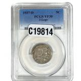 1937-D Buffalo Nickel PCGS VF30 3 Legs