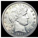 1911 Silver Barber Quarter UNCIRCULATED