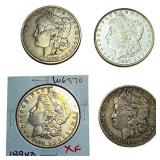 [4 Coins] 1878-1896 Morgan Silver Dollar