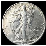 1939-S Silver Walking Liberty Half Dollar UNCIRCUL