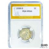 1938-D Buffalo Nickel PGA MS66