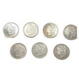 [7 Coins] 1880-1898 Roll of Silver Morgan $1s