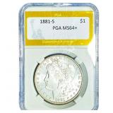 1881-S Morgan Silver Dollar PGA MS64+