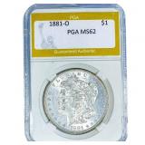 1881-O Morgan Silver Dollar PGA MS62