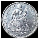 1887 Silver Seated Liberty Dime UNCIRCULATED