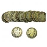 [23 Coins] 1896-1915 Barber Half Dollar