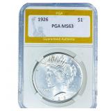 1926 Silver Peace Dollar PGA MS63