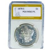 1878-S Morgan Silver Dollar PGA MS63 PL