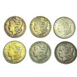 [6 Coins] 1899-1921 Morgan Silver Dollar