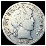 1903-S Silver Barber Dime LIGHTLY CIRCULATED