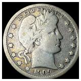 1909 Barber Quarter LIGHTLY CIRCULATED