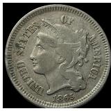1865 Nickel Three-Cent Piece ABOUT UNCIRCULATED