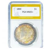 1890 Morgan Silver Dollar PGA MS65+