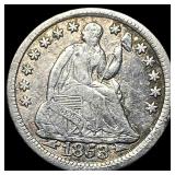 1853 Arrows Seated Liberty Half Dime NEARLY UNCIRC
