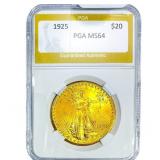 1925 $20 Gold Double Eagle NTC MS64
