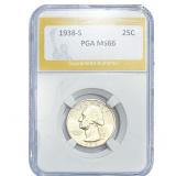 1938-S Washington Silver Quarter PGA MS66