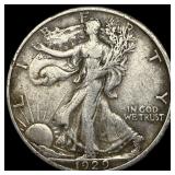 1929-S Silver Walking Liberty Half Dollar NEARLY U