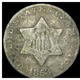 1863 Silver Three-Cent Piece LIGHTLY CIRCULATED