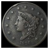 1836 Coronet Head Large Cent LIGHTLY  CIRCULATED