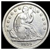 1838 Silver Seated Liberty Dime CLOSELY UNCIRCULAT