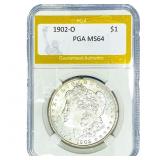 1902-O Morgan Silver Dollar PGA MS64