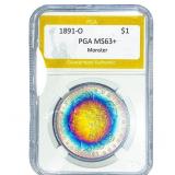 1891-O Morgan Silver Dollar PGA MS63+ Monster