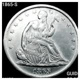 1865-S Seated Liberty Half Dollar CHOICE AU