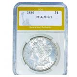 1886 Morgan Silver Dollar PGA MS63