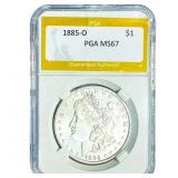1885-O Morgan Silver Dollar PGA MS67