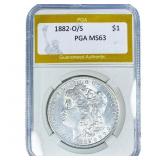 1882-O/S Morgan Silver Dollar PGA MS63