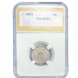 1883 Shield Nickel PGA MS63