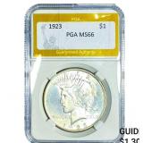 1923 Silver Peace Dollar PGA MS66