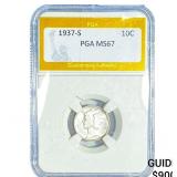 1937-S Mercury Silver Dime PGA MS67