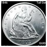 1846 TallDate Seated Liberty Half Dollar CHOICE BU