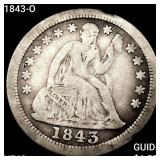 1843-O Seated Liberty Dime NEARLY UNCIRCULATED