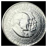 1954-S Silver Half Dollar Booker T. Washington/Car