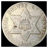1860 Silver Three-Cent Piece LIGHTLY CIRCULATED