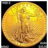 1908-S $20 Gold Double Eagle UNCIRCULATED