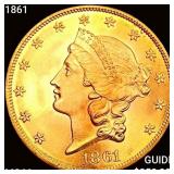 1861 $20 Gold Double Eagle GEM BU