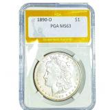 1890-O Morgan Silver Dollar PGA MS63