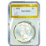 1923 Silver Peace Dollar PGA MS66
