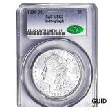 1891-CC Morgan Silver Dollar CAC MS63 Spitting Eag