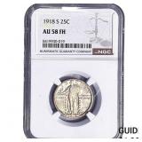 1918-S Standing Liberty Quarter NGC AU58 FH