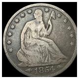 1854 Arrows Seated Liberty Half Dollar LIGHTLY CIR