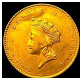 1854 Gold $1 Indian Head Type 2 CLOSELY UNCIRCULAT