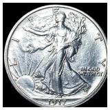 1917 Walking Liberty Half Dollar CLOSELY UNCIRCULA