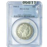 1905-S Barber Half Dollar PCGS F15
