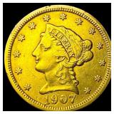 1907 Liberty Head Gold Quarter Eagle $2.50  NEARL