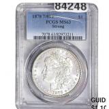 1878 7/8TF Morgan Silver Dollar PCGS MS63 Strong