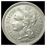 1881 Nickel Three-Cent Piece CLOSELY UNCIRCULATED